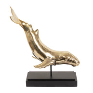 Brass Whale On Stand M