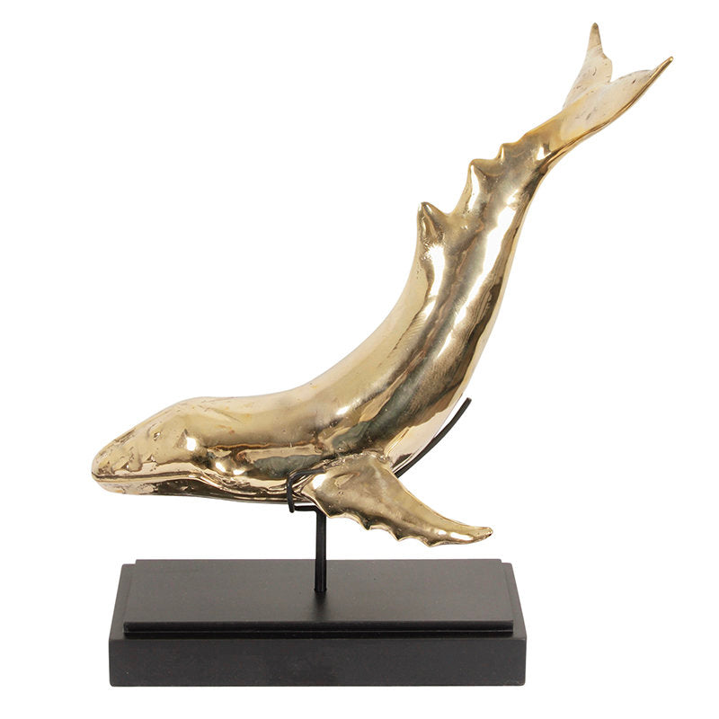 Brass Whale On Stand M