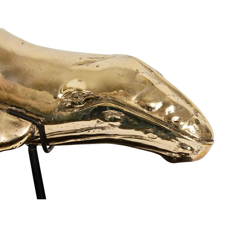 Brass Whale On Stand M