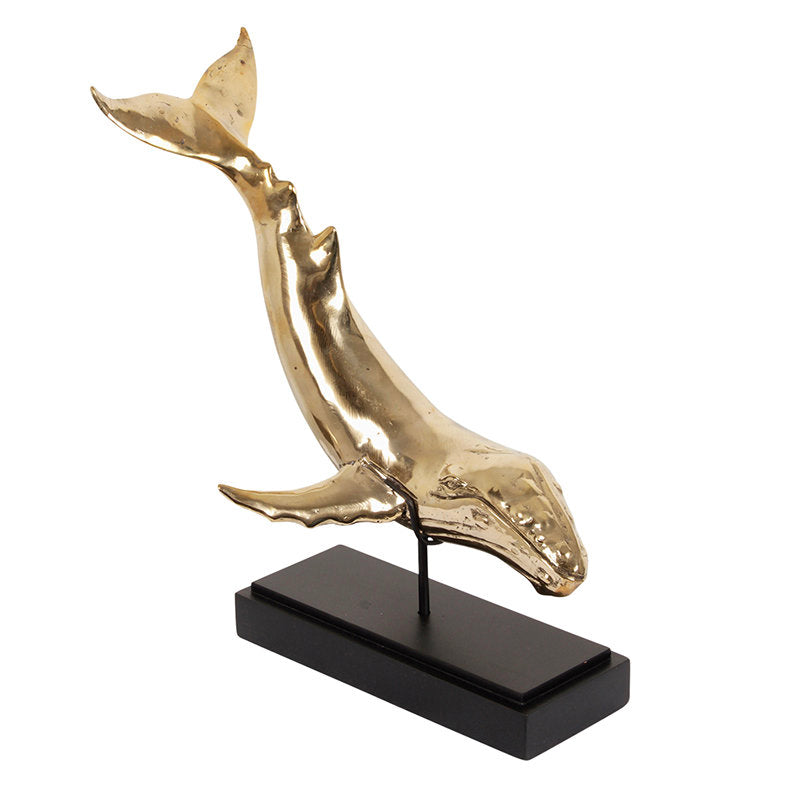 Brass Whale On Stand M