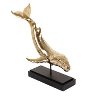 Brass Whale On Stand M