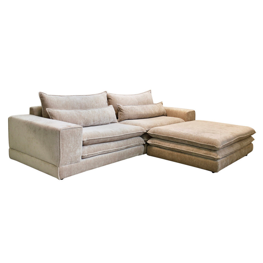 London 3-Zitsbank + Hocker Tan