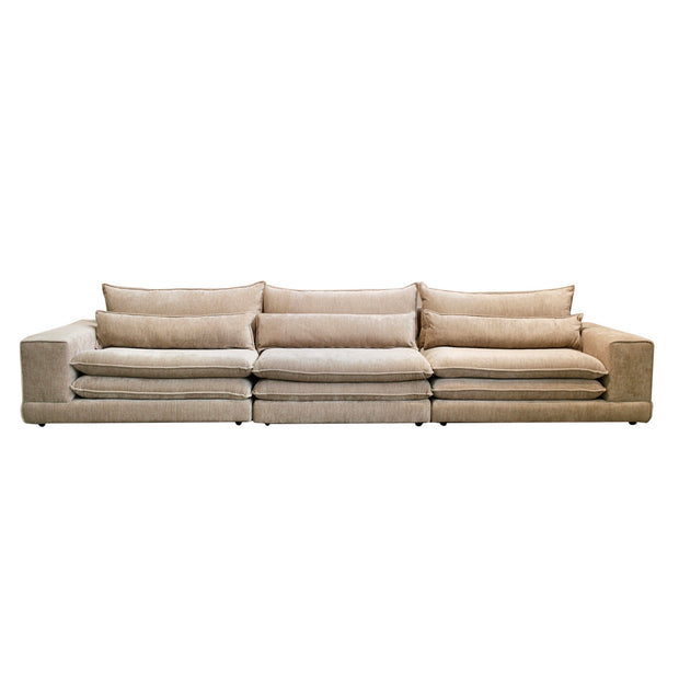 London 6 Seater Sofa Tan