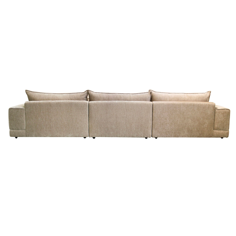 London 6 Seater With Ottoman Sofa Tan