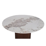 Urban Chique Round Table Ceramic Marble / Walnut Veneer