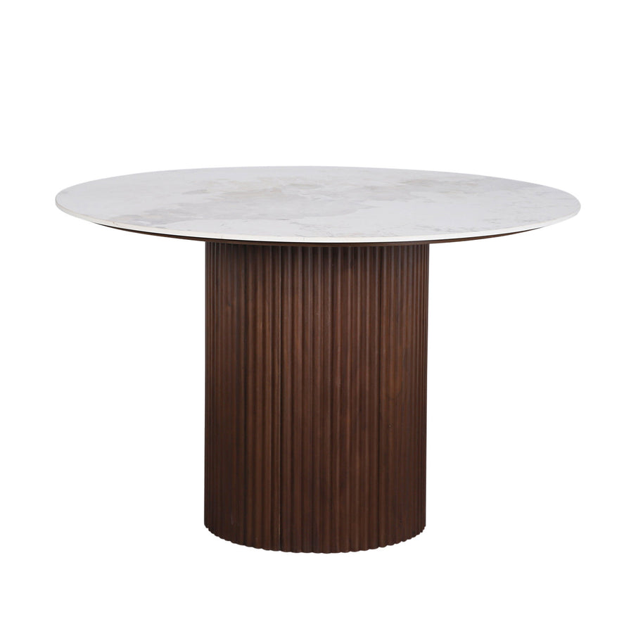 Urban Chique Round Table Ceramic Marble / Walnut Veneer