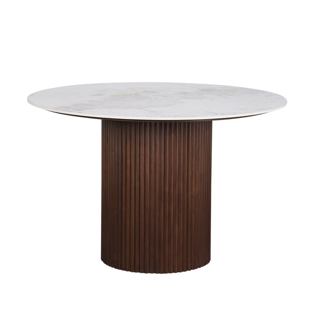 Urban Chique Round Table Ceramic Marble / Walnut Veneer