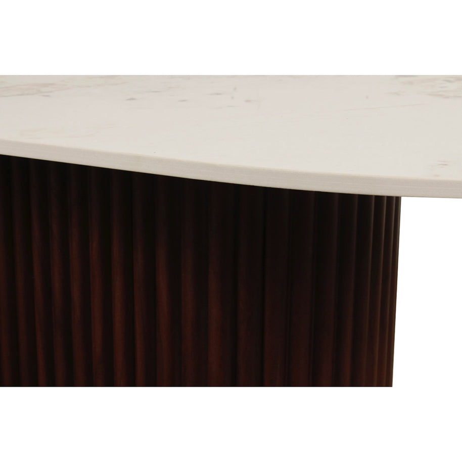 Urban Chique Coffee Table Ceramic Marble / Walnut Veneer