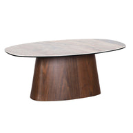 Danish Coffee Table Ceramic Onyx / Walnut Veneer