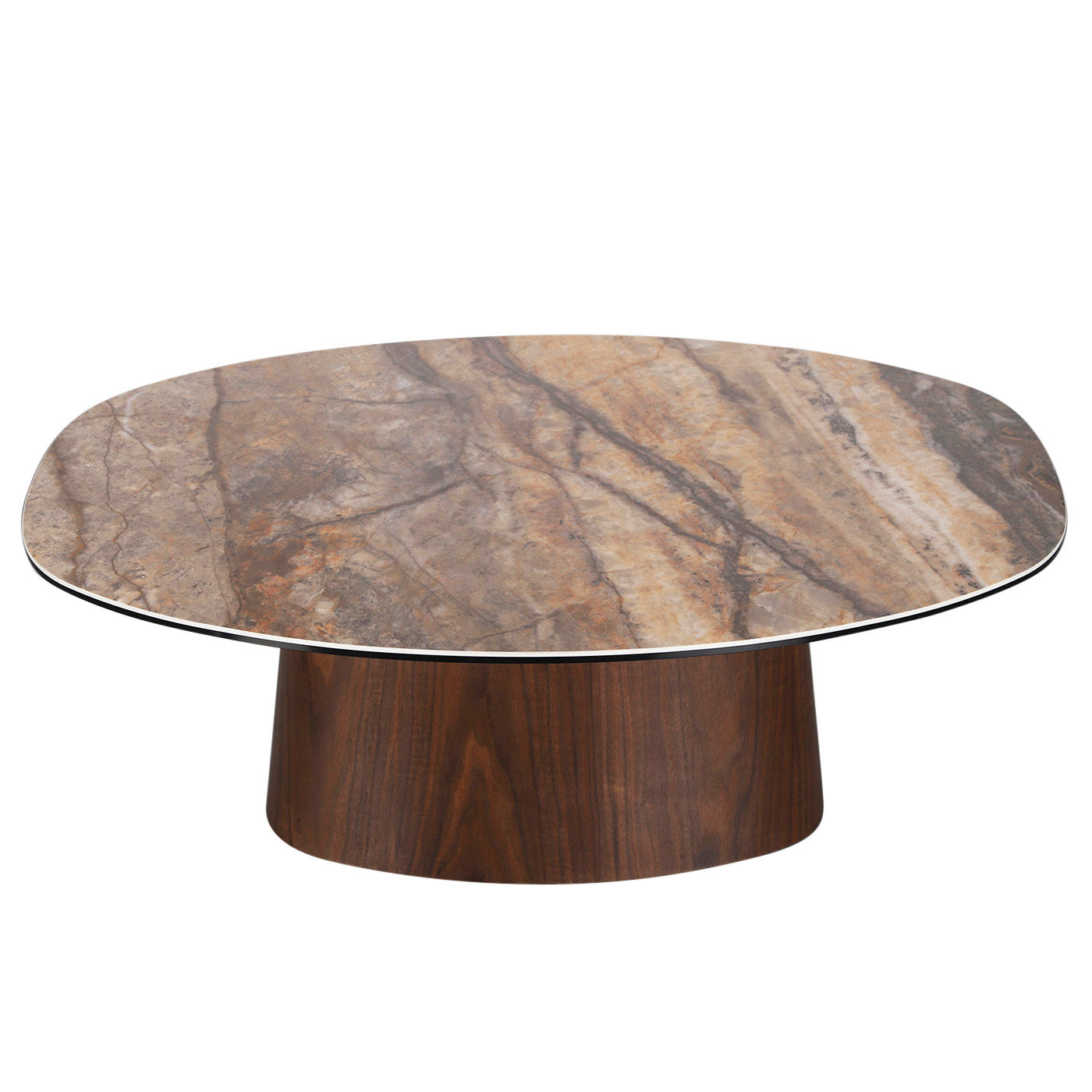 Danish Coffee Table Ceramic Onyx / Walnut Veneer