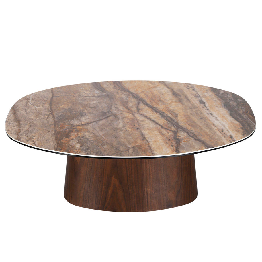 Danish Coffee Table Ceramic Onyx / Walnut Veneer