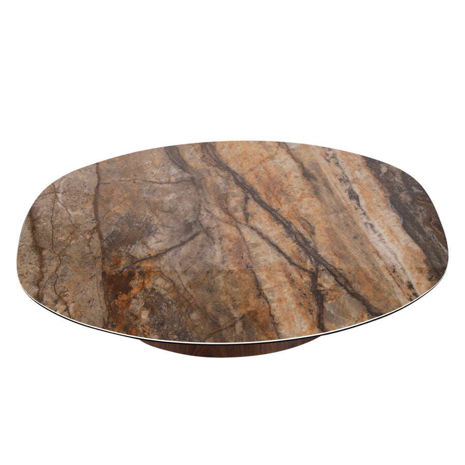 Danish Coffee Table Ceramic Onyx / Walnut Veneer
