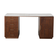 Urban Chique Bureau, keramisch marmer, walnootfineer