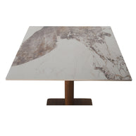 Square Bistro Dining Table Ceramic Marble