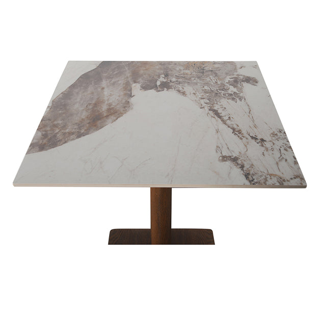 Square Bistro Dining Table Ceramic Marble