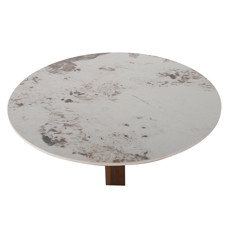 Round Bistro Dining Table Ceramic Marble