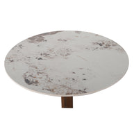 Round Bistro Dining Table Ceramic Marble