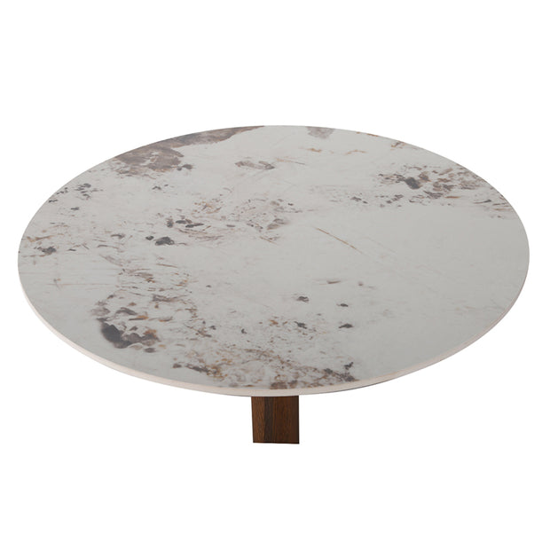 Round Bistro Dining Table Ceramic Marble