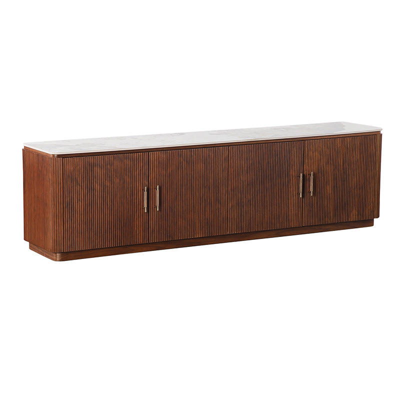 Urban Chique TV Cabinet Ceramic Marble /  Walnut Veneer