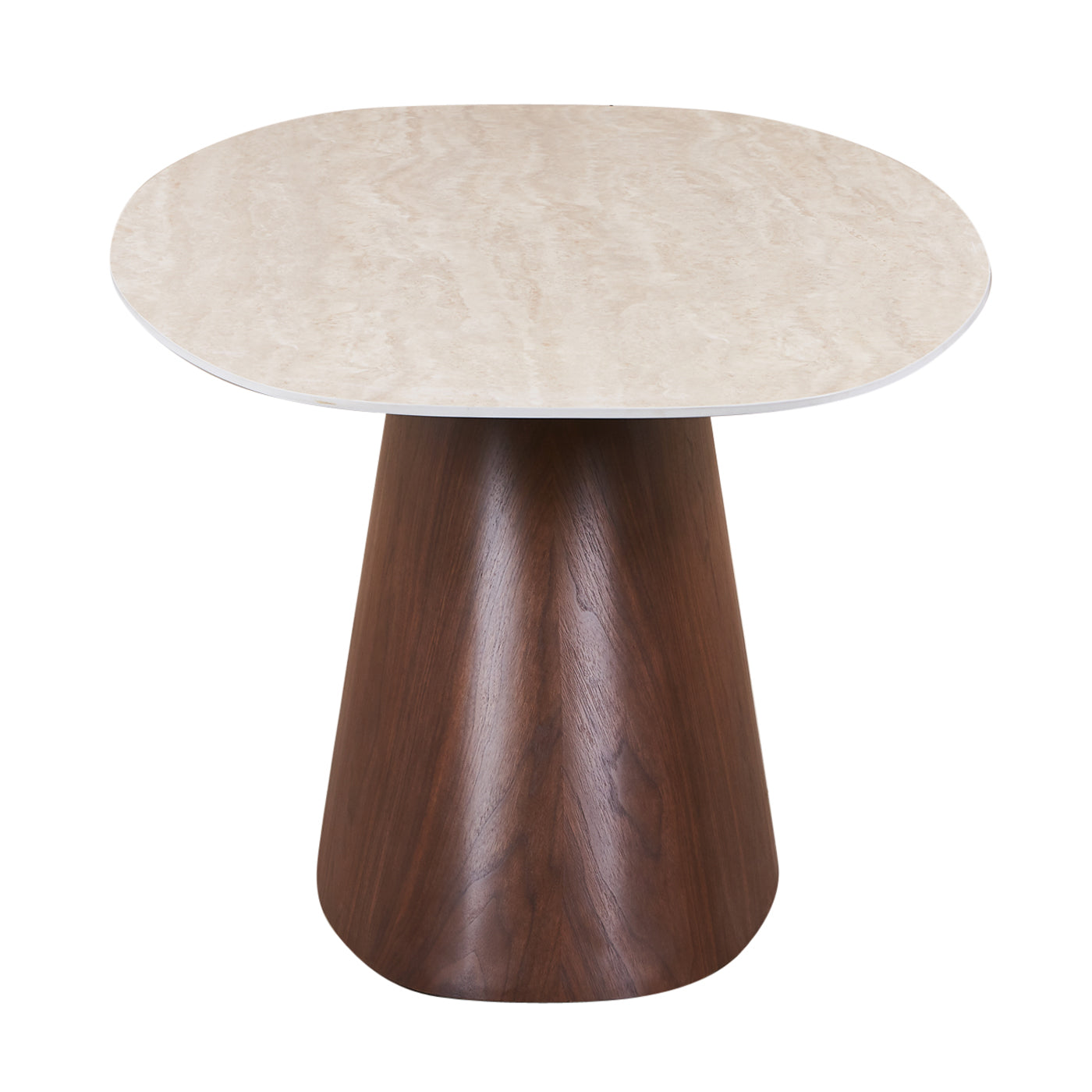 Danish Dining Table Ceramic Travertine / Walnut Verneer