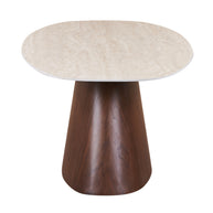 Danish Dining Table Ceramic Travertine / Walnut Verneer