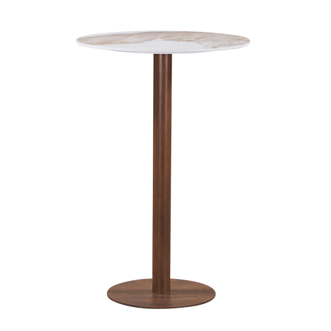 Round Bistro Bar Table Ceramic Marble