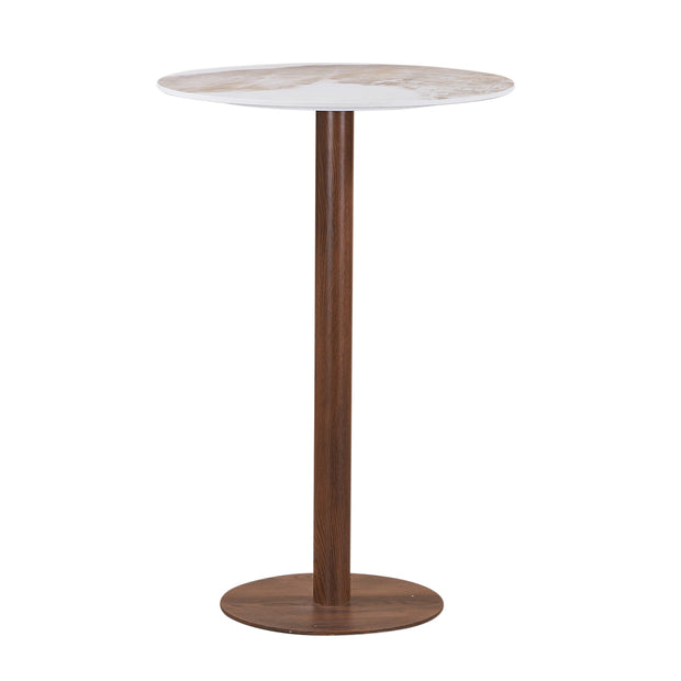 Round Bistro Bar Table Ceramic Marble