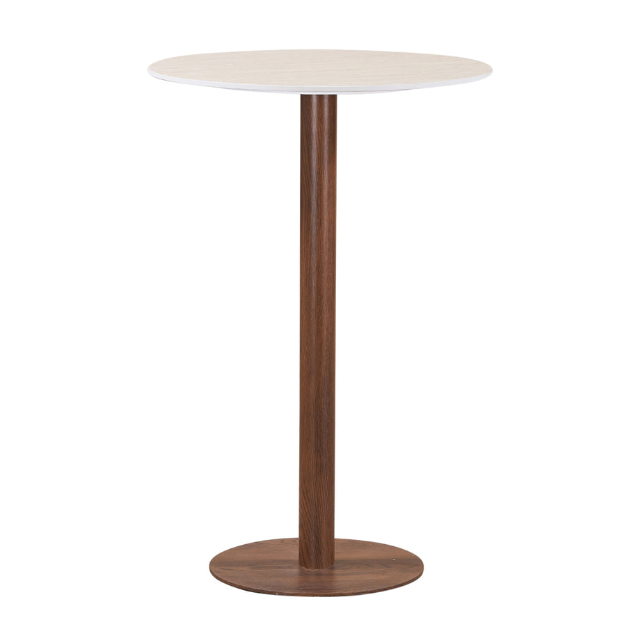Round Bistro Bar Table Ceramic Travertine