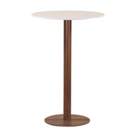 Round Bistro Bar Table Ceramic Travertine
