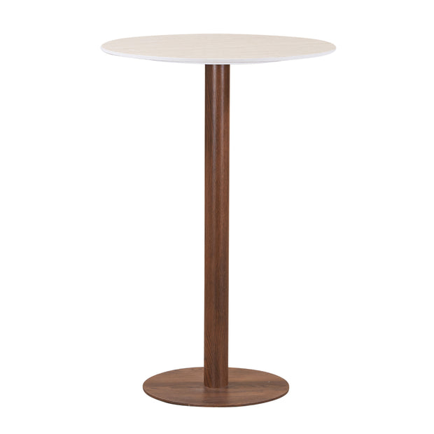 Round Bistro Bar Table Ceramic Travertine