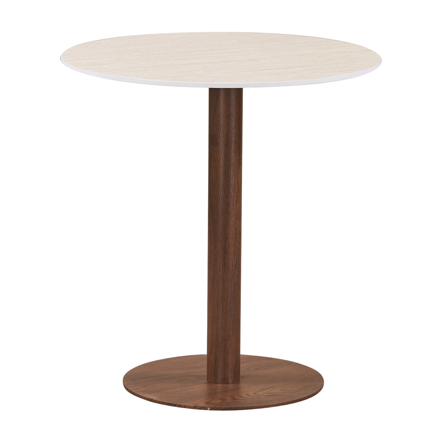 Round Bistro Dining Table Ceramic Travertine