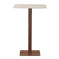 Square Bistro Bar Table Ceramic Travertine