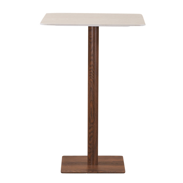 Square Bistro Bar Table Ceramic Travertine