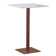 Square Bistro Bar Table Ceramic Marble