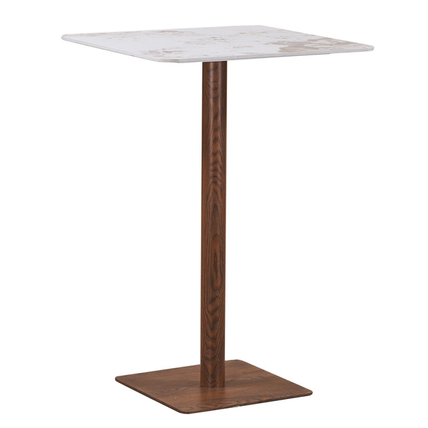 Square Bistro Bar Table Ceramic Marble