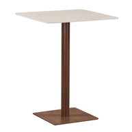 Square Bistro Kitchen Table Ceramic Travertine