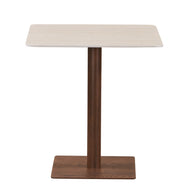 Square Bistro Dining Table Ceramic Travertine