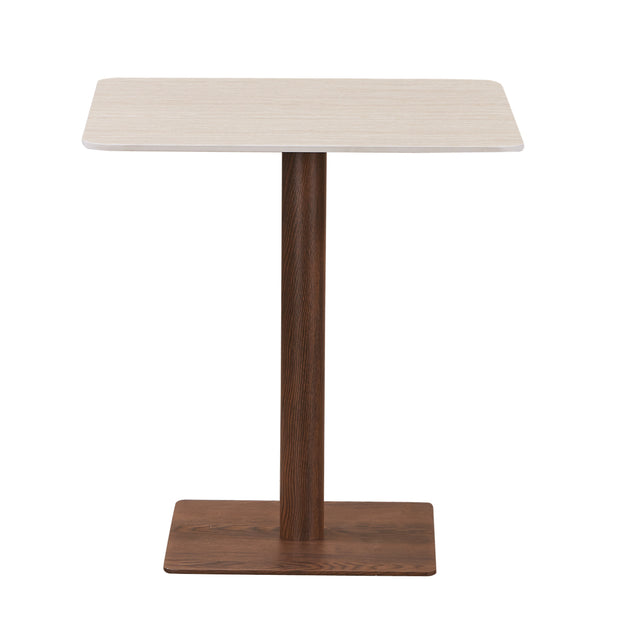 Square Bistro Dining Table Ceramic Travertine
