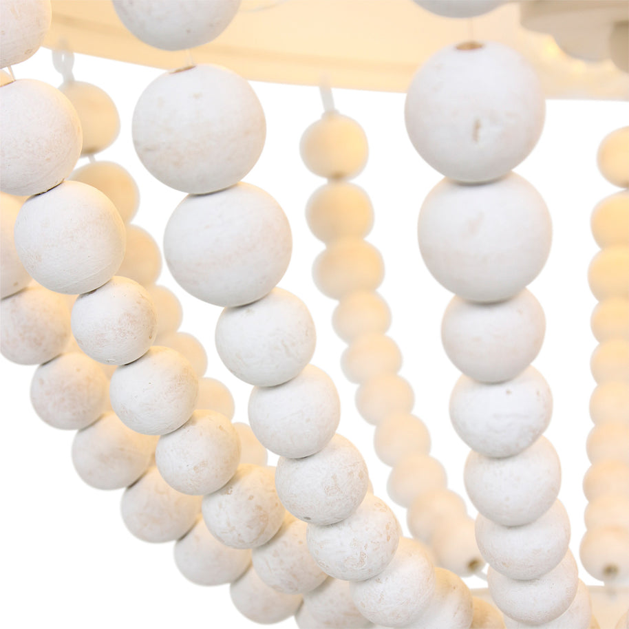 Hanglamp Ella 10191W witte kralenlamp met romantische charme