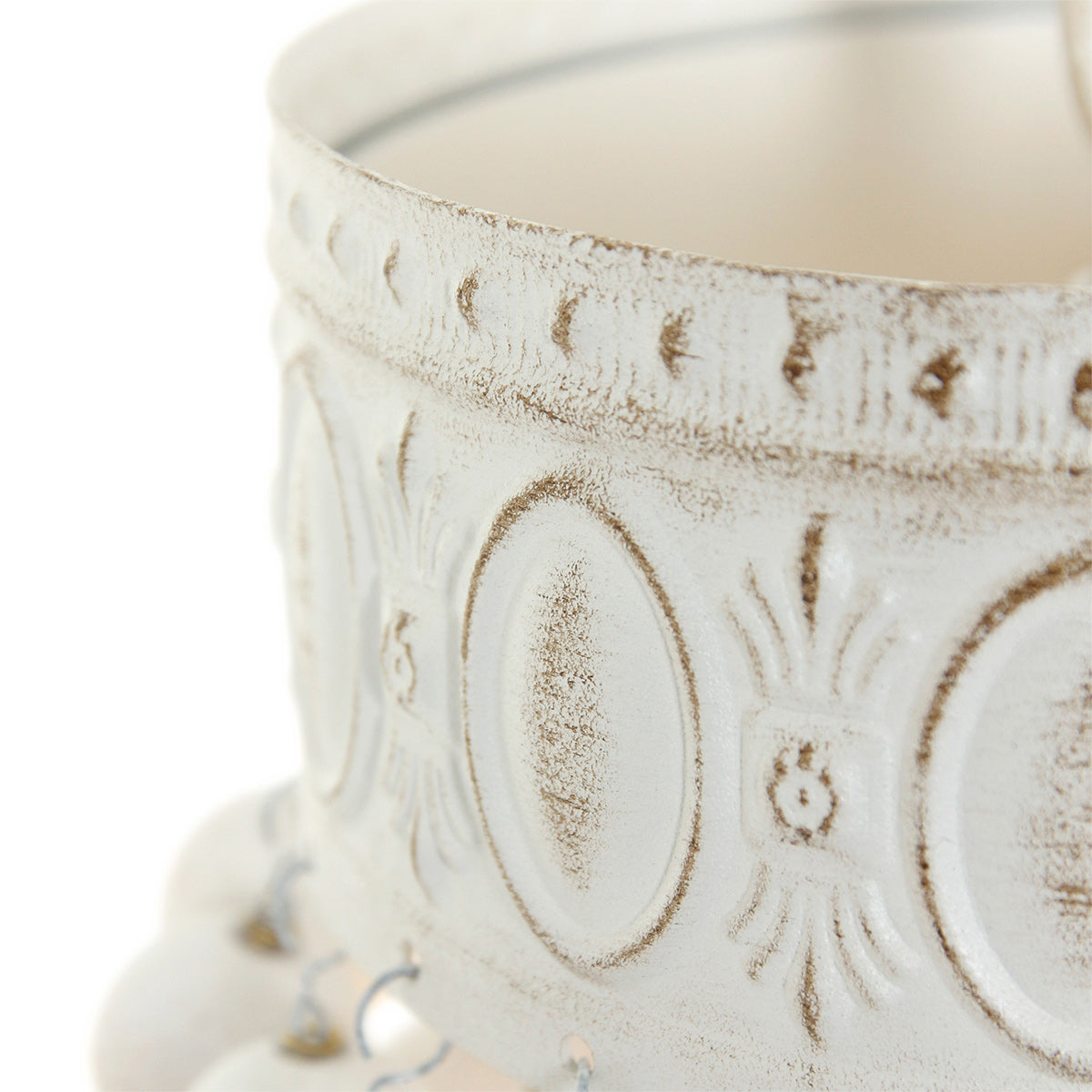 Hanglamp Ella 10191W witte kralenlamp met romantische charme
