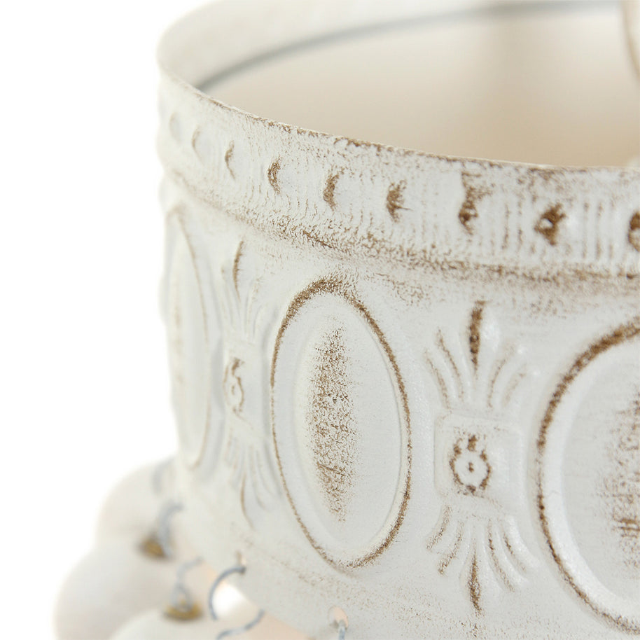 Hanglamp Ella 10191W witte kralenlamp met romantische charme
