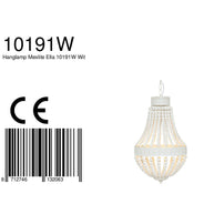 Hanglamp Ella 10191W witte kralenlamp met romantische charme