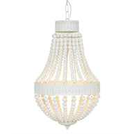Hanglamp Ella 10191W witte kralenlamp met romantische charme