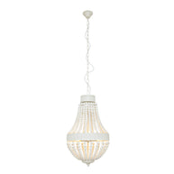 Hanglamp Ella 10191W witte kralenlamp met romantische charme