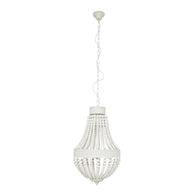 Hanglamp Ella 10191W witte kralenlamp met romantische charme