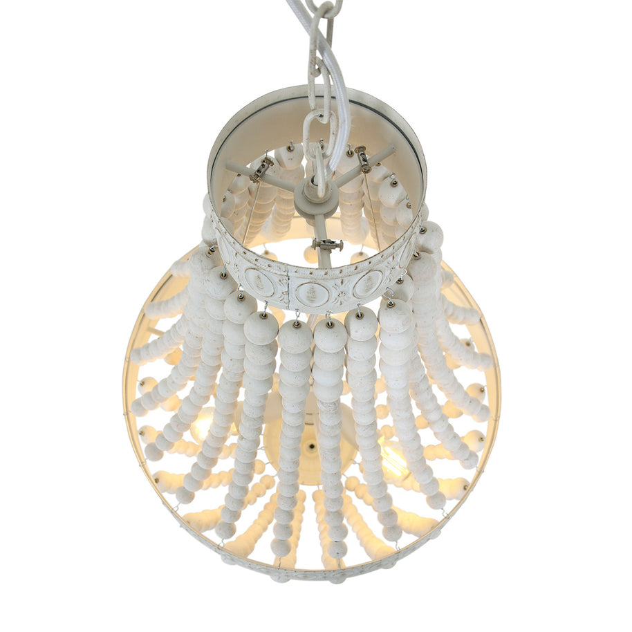 Hanglamp Ella 10191W witte kralenlamp met romantische charme