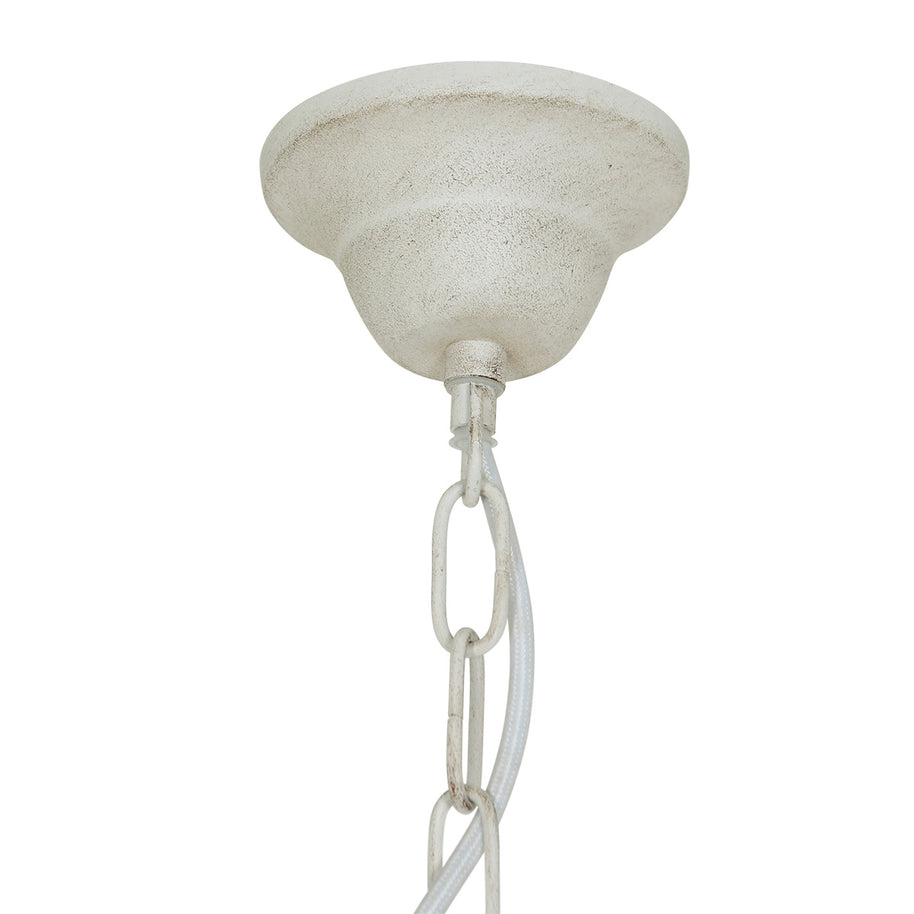 Hanglamp Ella 10191W witte kralenlamp met romantische charme
