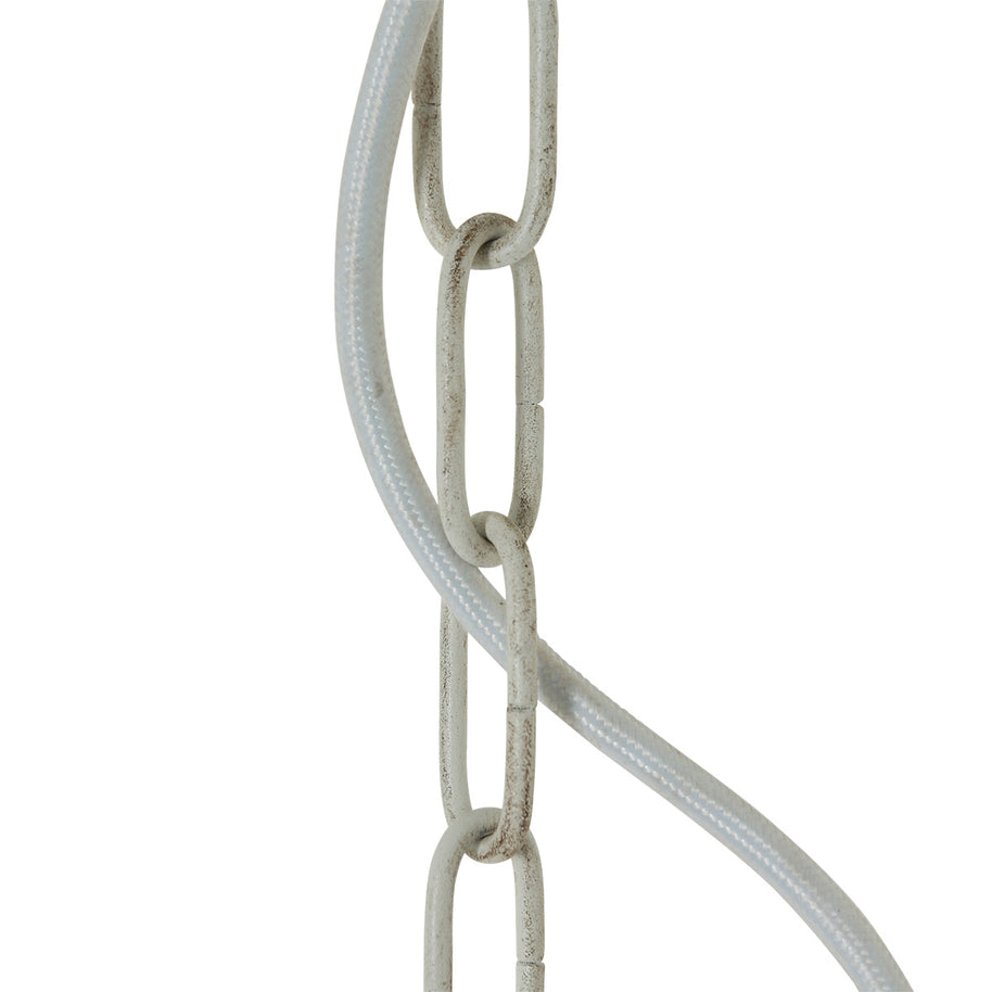 Hanglamp Ella 10191W witte kralenlamp met romantische charme