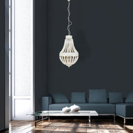Hanglamp Ella 10191W witte kralenlamp met romantische charme
