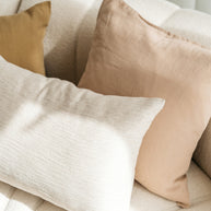 Gewassen 100% linnen kussenhoes Scotty 50x50 cm Nude